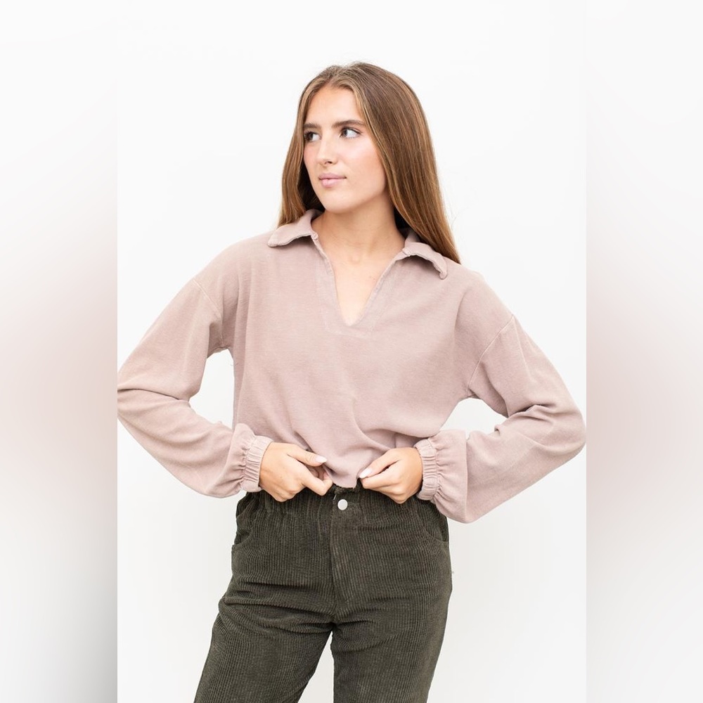 Hashtag | Polo Slit Neck Sweatshirt / Longsleeve